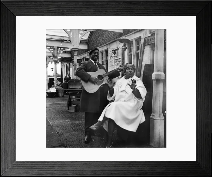 Framed Print : Granada TV films their Blues and Gospel Train music show at the derelict