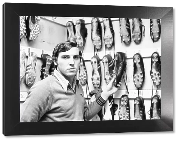 Keith Leonard Aston Villa striker seen here hanging up his boots for the last time after