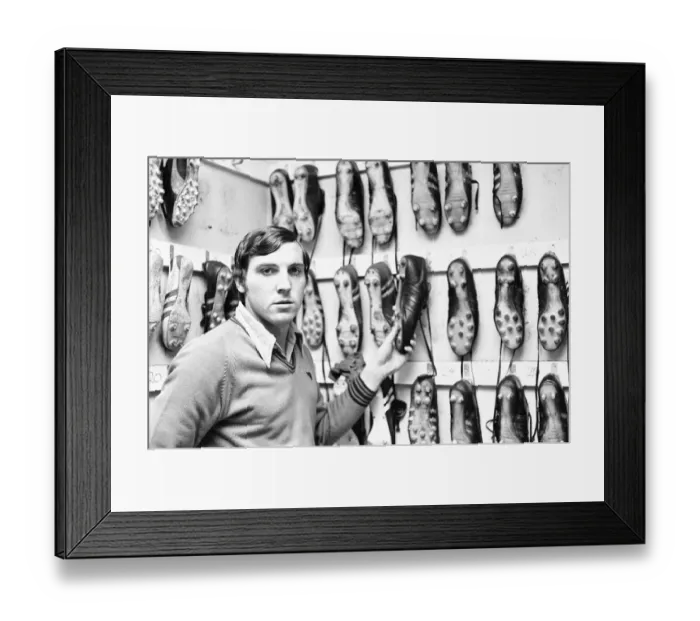 Framed Print : Keith Leonard Aston Villa striker seen here hanging up his boots for the last time after Framed Print : Keith Leonard Aston Villa striker seen here hanging up his boots for the last time after