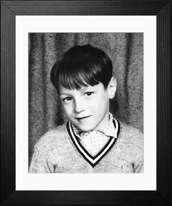 Framed Print : Allan Wells athlete runner sprinter age 7 as young boy school boy child head shot