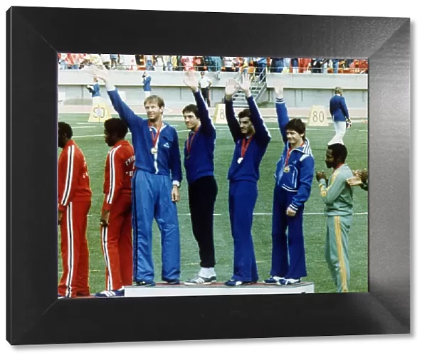 Scotlands 4 x100 metres relay team celebrating after winning gold at 1978