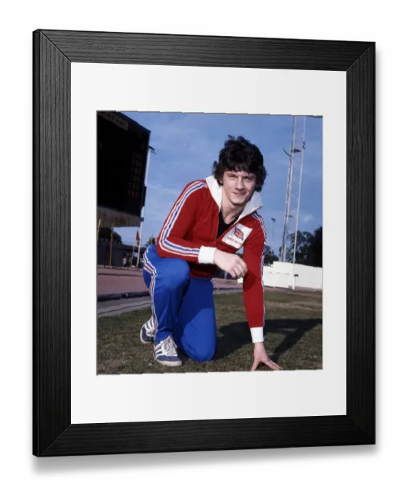 Framed Print : Drew McMaster sport athletics 1976 great britain tracksuit