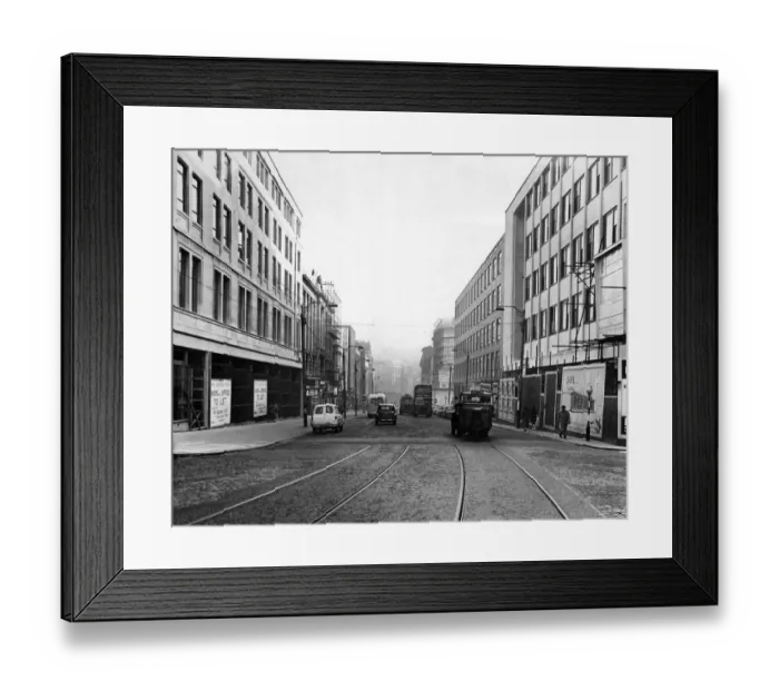 Framed Print : A mail street in Liverpool. Circa 1960 Framed Print : A mail street in Liverpool. Circa 1960