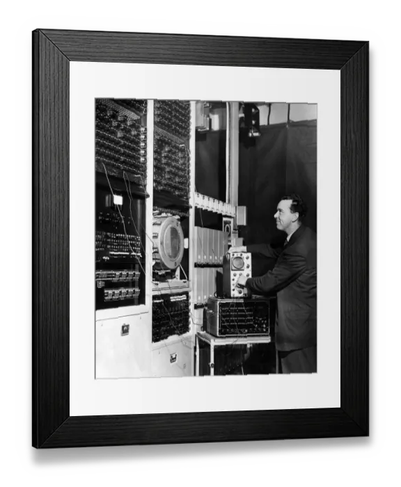 Framed Print : The robot operator GRACE is coming to the help of telephonists in the Liverpool Trunk Framed Print : The robot operator GRACE is coming to the help of telephonists in the Liverpool Trunk