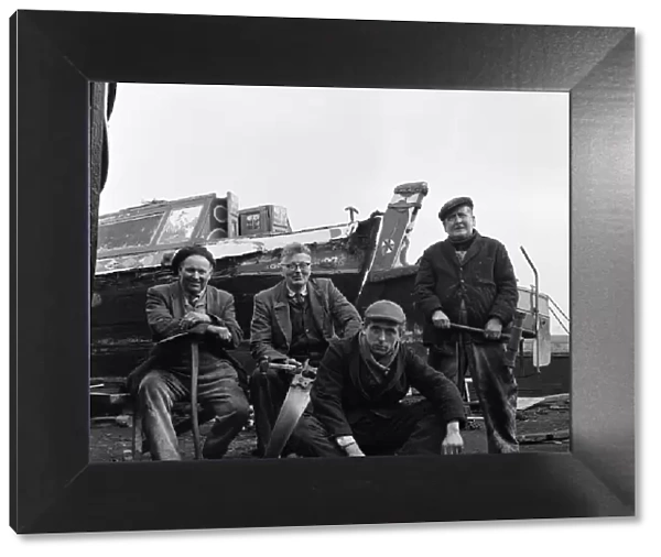 Four craftsmen who repair and rebuild the commercial longboats, in Walsall