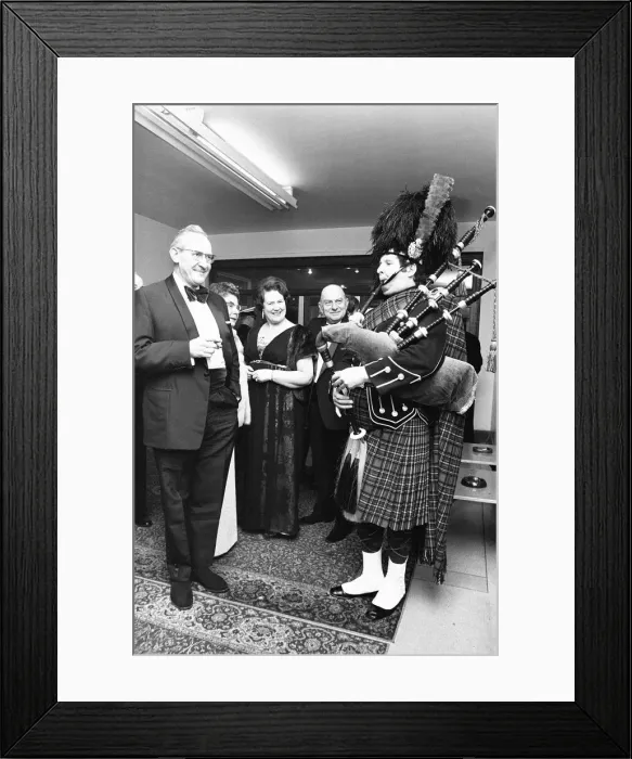 Framed Print : A piper welcomes the guest to the Birmingham and West Midlands Scottish Society Hogmanay Framed Print : A piper welcomes the guest to the Birmingham and West Midlands Scottish Society Hogmanay