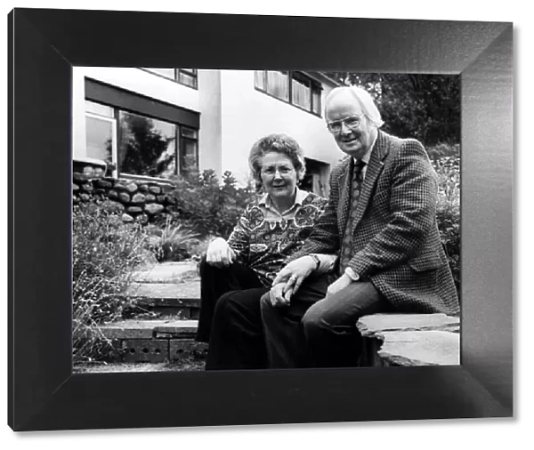 Gwynfor Evans with his wife Rhiannon at their Llangadog home. 17th September 1980