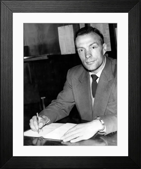 Framed Print : Newcastle United manager Charlie Mitten at his desk. August 1958 Framed Print : Newcastle United manager Charlie Mitten at his desk. August 1958