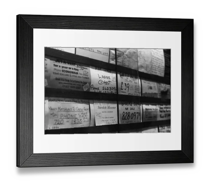 Framed Print : Adverts, Local Newsagents, Earls Court, London, 11th September 1971