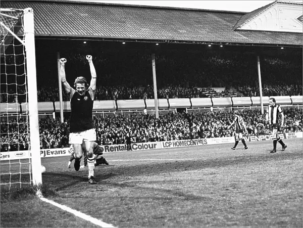 Aston Villas Andy Gray celebrates after scoring one of his three goals against West