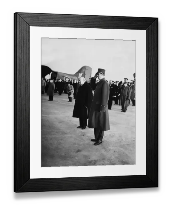 Framed Print : British Prime Minister Winston Churchill pictured on his visit to Paris France in Framed Print : British Prime Minister Winston Churchill pictured on his visit to Paris France in
