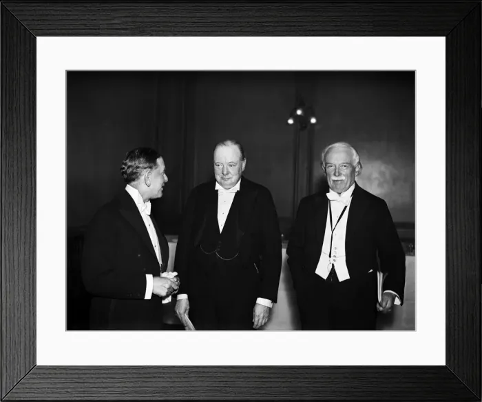 Framed Print : Former Chancellor of the Exchequer Winston Churchill attends the Printers Pension Fund Framed Print : Former Chancellor of the Exchequer Winston Churchill attends the Printers Pension Fund