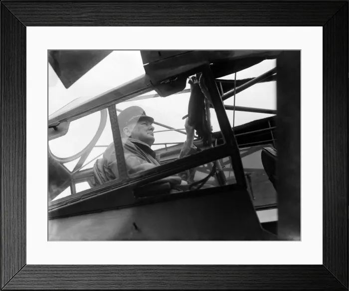 Framed Print : British Prime Minister Winston Churchill pictured on his visit to Normandy in Northern Framed Print : British Prime Minister Winston Churchill pictured on his visit to Normandy in Northern