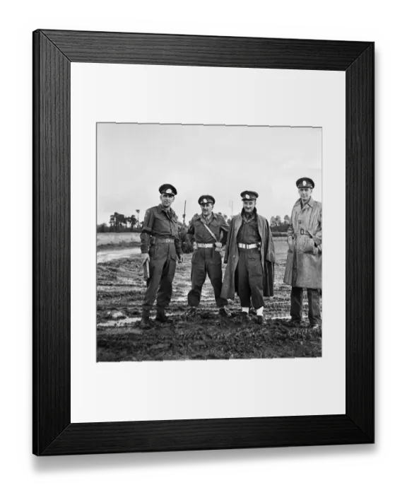Framed Print : Visit of British Prime Minister Winston Churchill to Normandy in Northern France