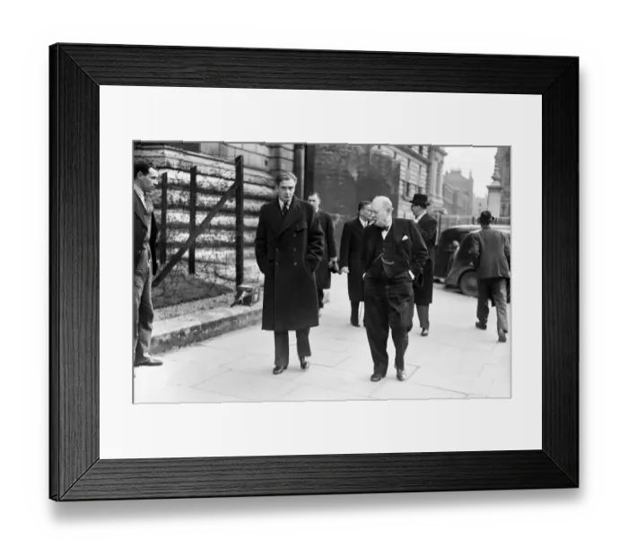 Framed Print : British Prime Minister Winston Churchill with Foreign Secretary Anthony Eden on their