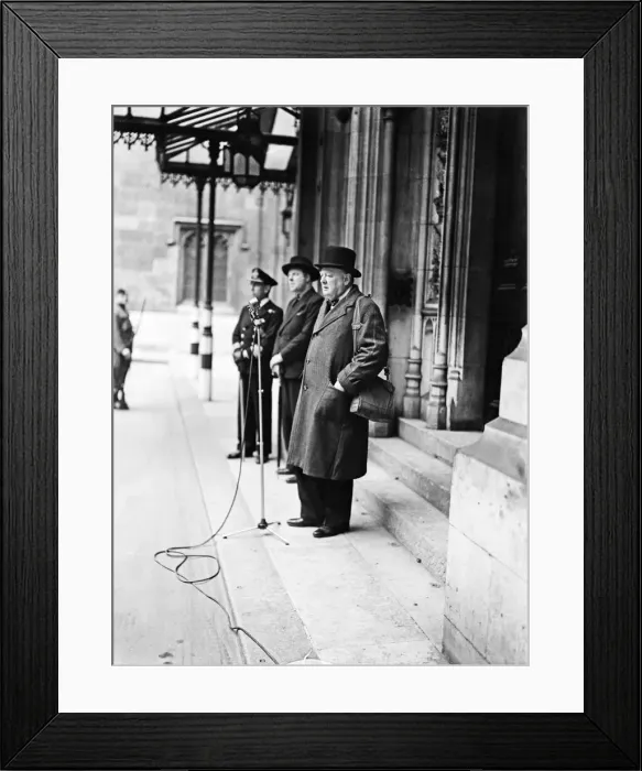 Framed Print : British Prime Minister Winston Churchill inspecting the Parliamentary Home Guard in