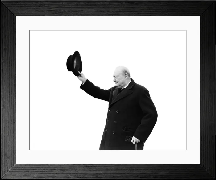 Framed Print : British Prime Minister Winston Churchill, accompanied by his wife Lady Churchill Framed Print : British Prime Minister Winston Churchill, accompanied by his wife Lady Churchill