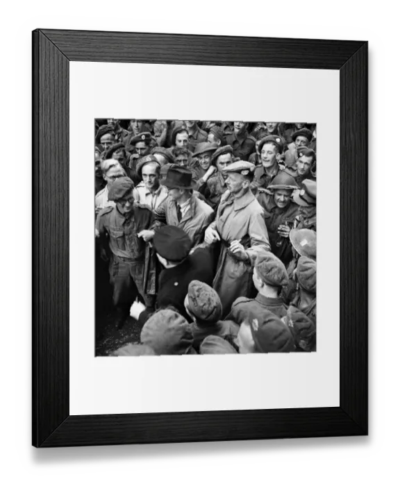 Framed Print : British Prime Minister Winston Churchill pictured on his visit to Normandy in Northern Framed Print : British Prime Minister Winston Churchill pictured on his visit to Normandy in Northern