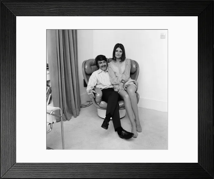 Framed Print : Sandie Shaw with her husband Jeff Banks. 13th September 1969 Framed Print : Sandie Shaw with her husband Jeff Banks. 13th September 1969
