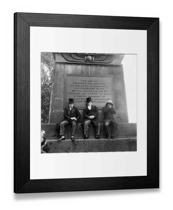 Framed Print : The Goons of BBC fame at Cleopatras Needle on the Embankment, London