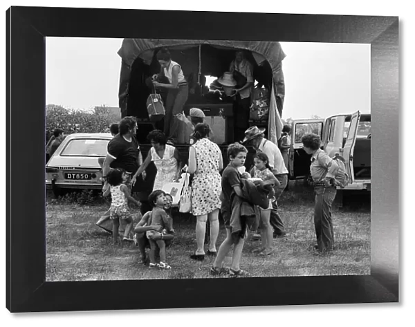 Evacuees unloading from a vehicle during the Turkish invasion of Cyprus. 22nd July 1974