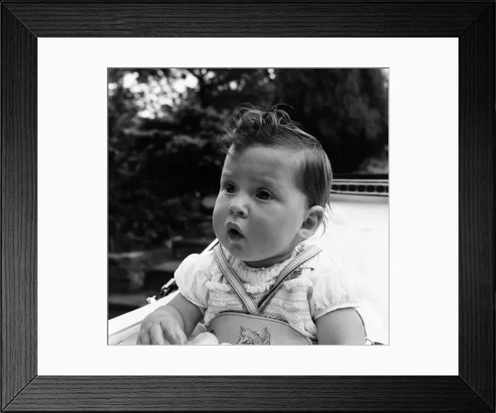 Framed Print : Melissa Nyman, aged nine months, whistles all day long and has been doing so for the past Framed Print : Melissa Nyman, aged nine months, whistles all day long and has been doing so for the past