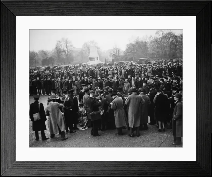 Framed Print : First Lord of the Admiralty Winston Churchill inspecting sailors from HMS Hardy on Horse