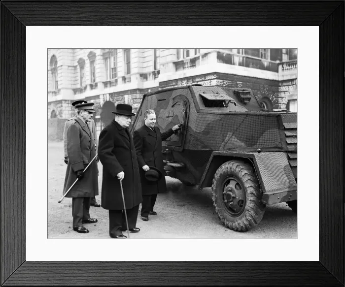 Framed Print : British Prime Minister Winston Churchill, accompanied by his wife Lady Churchill Framed Print : British Prime Minister Winston Churchill, accompanied by his wife Lady Churchill