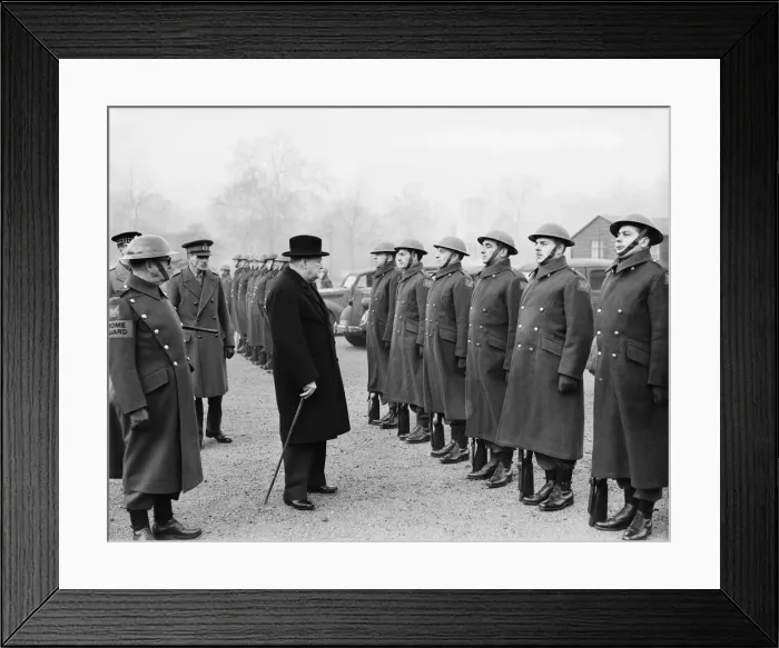 Framed Print : British Prime Minister Winston Churchill, accompanied by his wife Lady Churchill Framed Print : British Prime Minister Winston Churchill, accompanied by his wife Lady Churchill