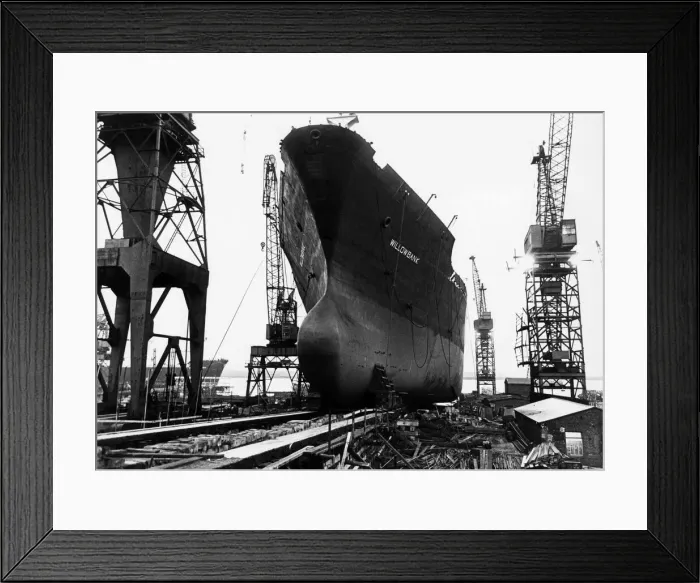 Framed Print : Launching of the container ship Willowbank, last ship on order, at Smiths Dock Framed Print : Launching of the container ship Willowbank, last ship on order, at Smiths Dock