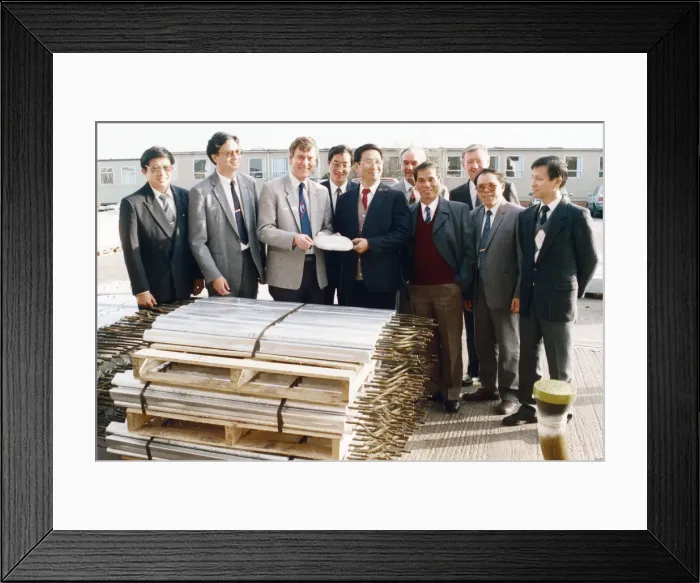 Framed Print : A Chinese delegation headed by Hua Jin Chen (fifth left Framed Print : A Chinese delegation headed by Hua Jin Chen (fifth left