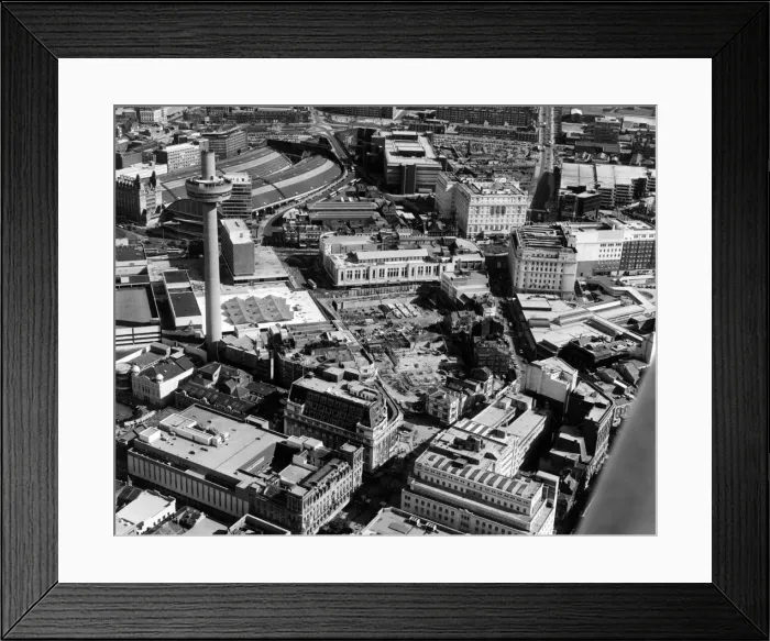 Framed Print : Aerial Views of Liverpool, Merseyside, 11th June 1987 Framed Print : Aerial Views of Liverpool, Merseyside, 11th June 1987