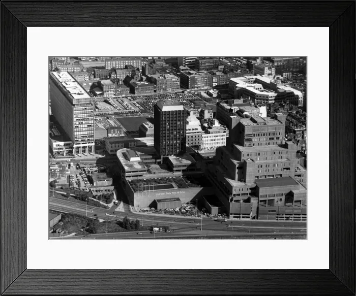 Framed Print : Aerial Views of Liverpool, Merseyside, 6th October 1987