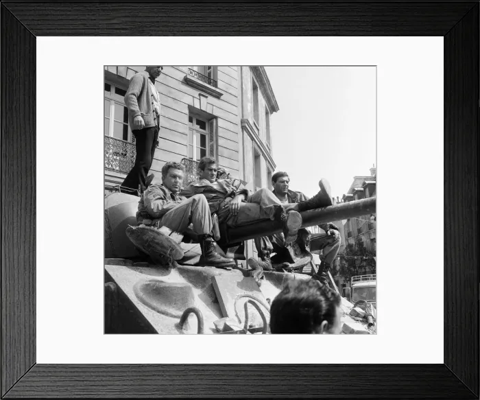Framed Print : Ken Wayne, Rod Taylor, and Hal Galili on a Sherman tank Framed Print : Ken Wayne, Rod Taylor, and Hal Galili on a Sherman tank