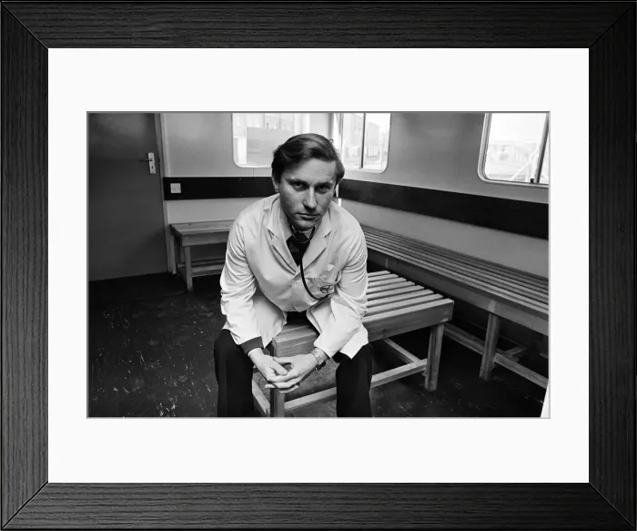 Framed Print : Its a dog life for this Birmingham vet. He is stationed in a mobile hut on land in