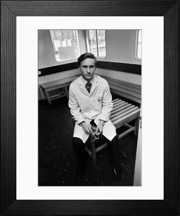 Framed Print : Its a dog life for this Birmingham vet. He is stationed in a mobile hut on land in