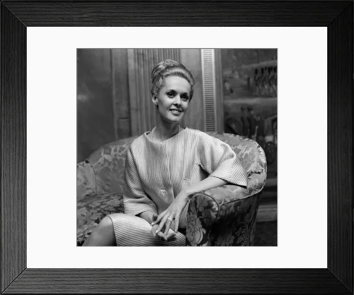 Framed Print : Tippi Hedren at a press reception at the Dorchester Hotel for he rnew film Framed Print : Tippi Hedren at a press reception at the Dorchester Hotel for he rnew film