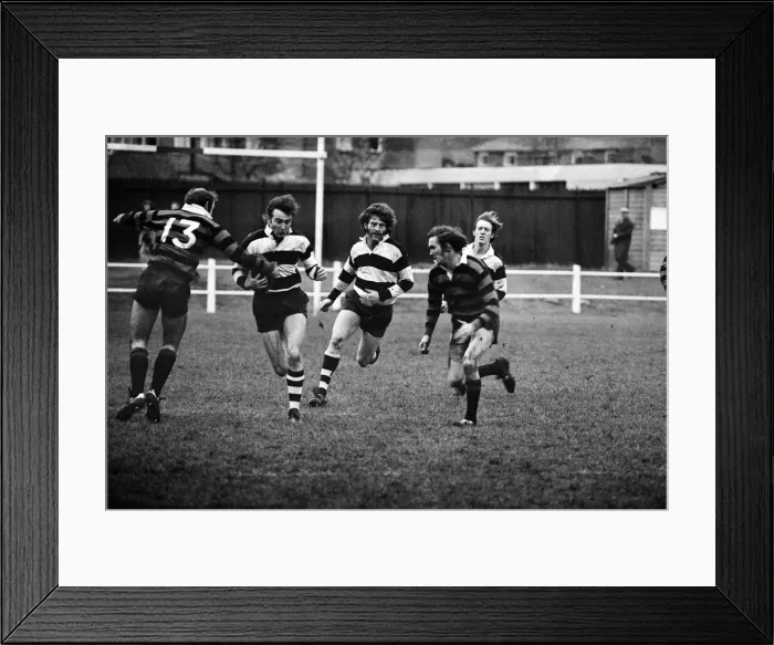 Framed Print : Rugby match, Blackheath v Coventry. 30th November 1974 Framed Print : Rugby match, Blackheath v Coventry. 30th November 1974