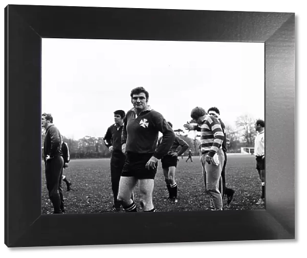 Welsh Rugby Team, Training Session, 8th November 1973. Walter Williams (foreground)