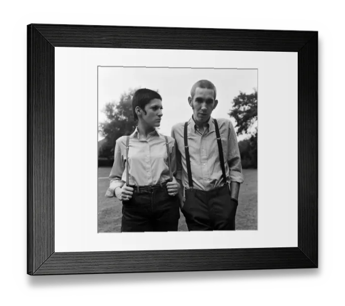 Framed Print : Two young people wearing skinhead fashions. Glenda Peake and Tony Hughes