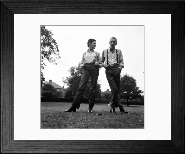 Framed Print : Two young people wearing skinhead fashions. Glenda Peake and Tony Hughes