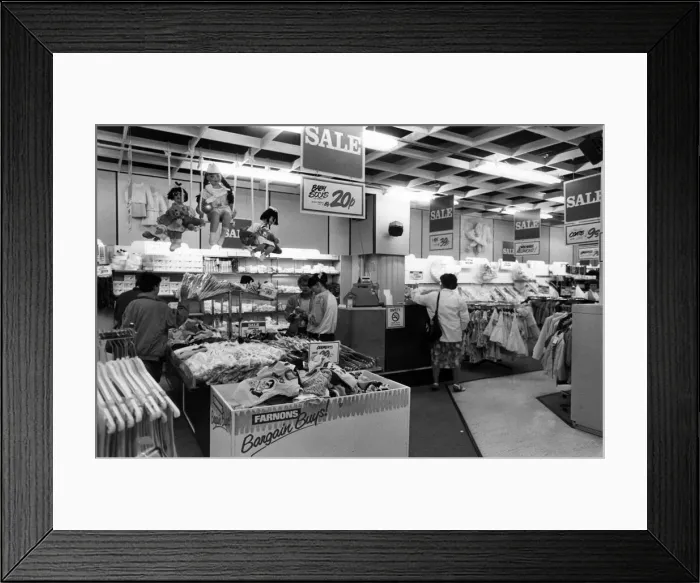 Framed Print : Farnons Department Store, Newcastle, 1st July 1988 Framed Print : Farnons Department Store, Newcastle, 1st July 1988