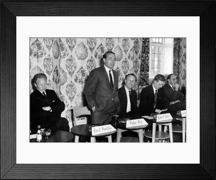 Framed Print : Peter Hill, the Coventry City trainers, answers questions at a sports forum organised by Framed Print : Peter Hill, the Coventry City trainers, answers questions at a sports forum organised by