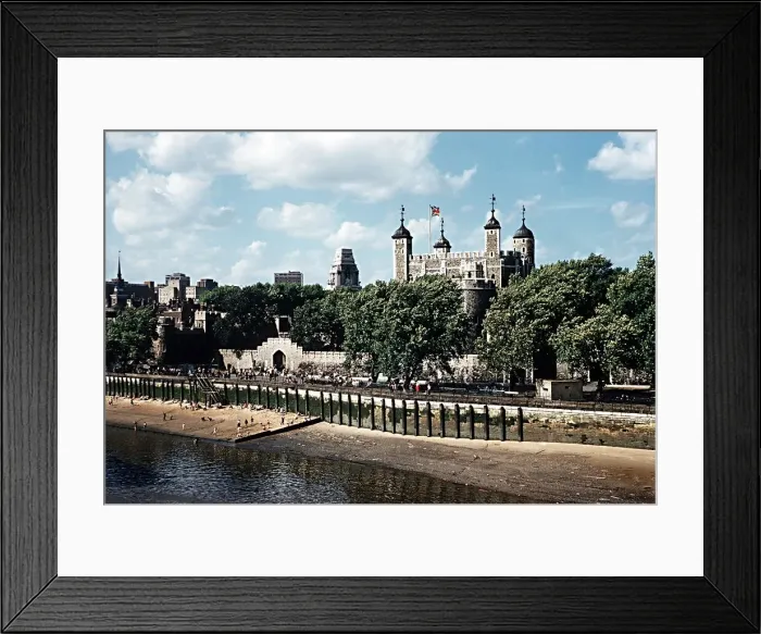 Framed Print : Tower of London looking across the Thames River, London, England Framed Print : Tower of London looking across the Thames River, London, England