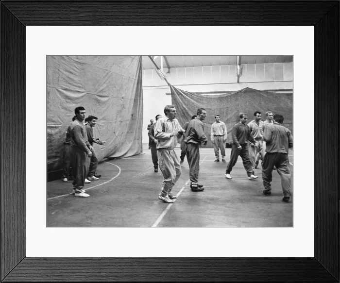 Framed Print : England team training session at the RAF Arena Stanmore Park ahead of their international
