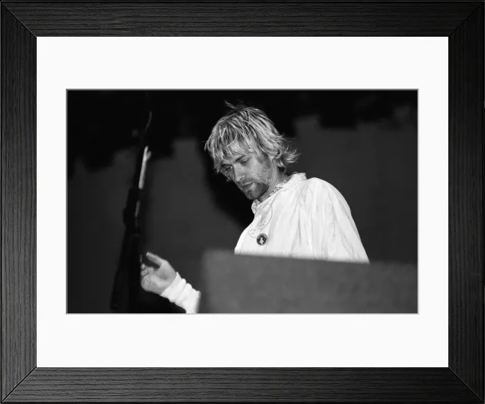 Framed Print : Kurt Cobain, lead singer of Seattle-based grunge rock group Nirvana Framed Print : Kurt Cobain, lead singer of Seattle-based grunge rock group Nirvana