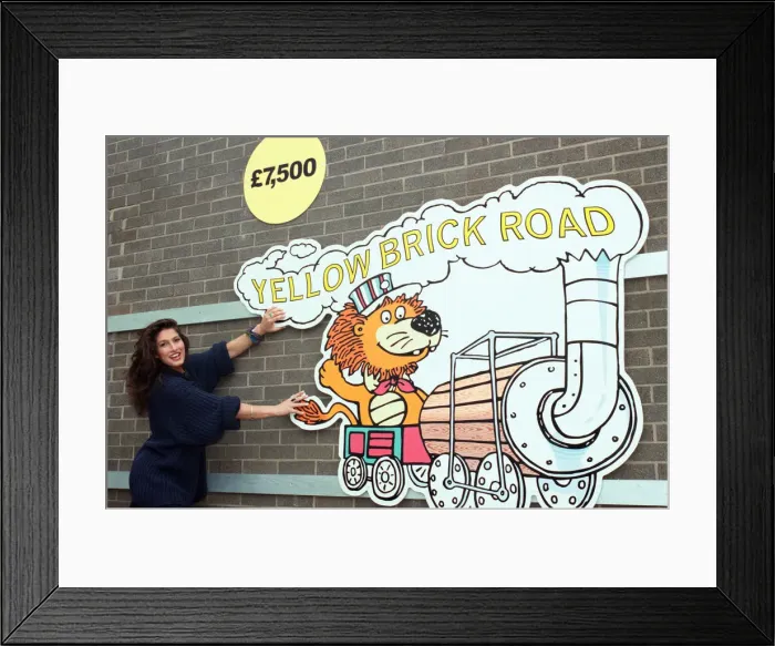 Framed Print : The Loco Lion appeal was launched at North Tees Hospital by Gladiator Diane Youdale (Jet)
