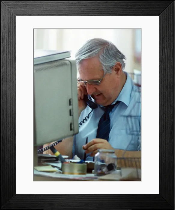Framed Print : Stuart Minton, Editor, South Wales Echo Newspaper, 2nd September 1993 Framed Print : Stuart Minton, Editor, South Wales Echo Newspaper, 2nd September 1993