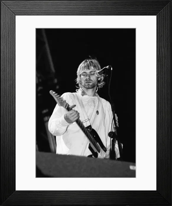 Framed Print : Kurt Cobain, lead singer of Seattle-based grunge rock group Nirvana Framed Print : Kurt Cobain, lead singer of Seattle-based grunge rock group Nirvana