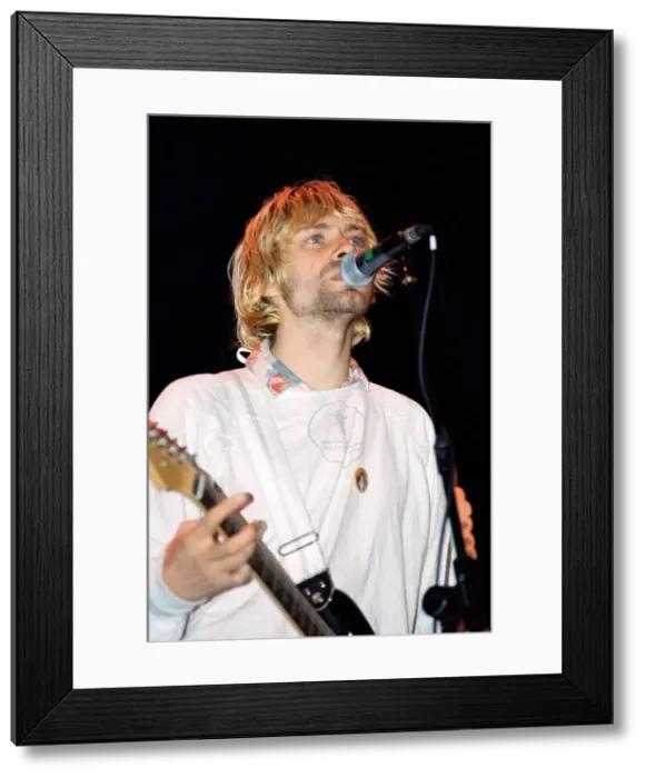 Framed Print : Kurt Cobain, lead singer of Seattle-based grunge rock group Nirvana Framed Print : Kurt Cobain, lead singer of Seattle-based grunge rock group Nirvana